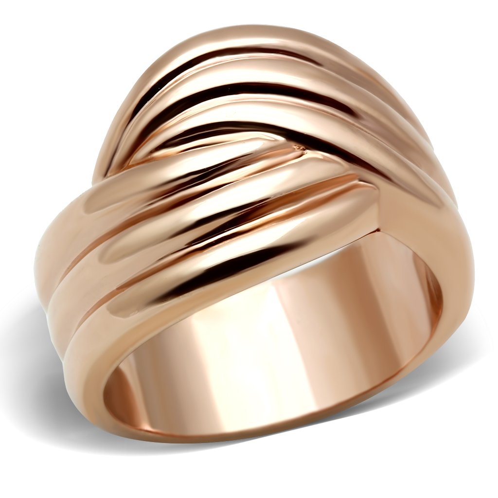 JCE209 IP Rose Gold(Ion Plating) Brass Ring with No Stone