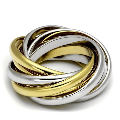 JCE2527 Gold+Rhodium Brass Ring with No Stone