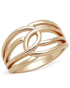 JCE1696 IP Rose Gold(Ion Plating) Stainless Steel Ring with No Stone
