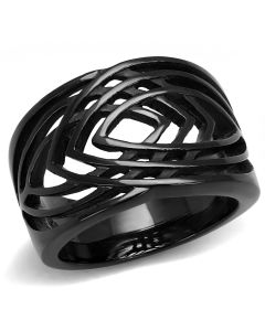 JCE3060 IP Black(Ion Plating) Stainless Steel Ring with No Stone