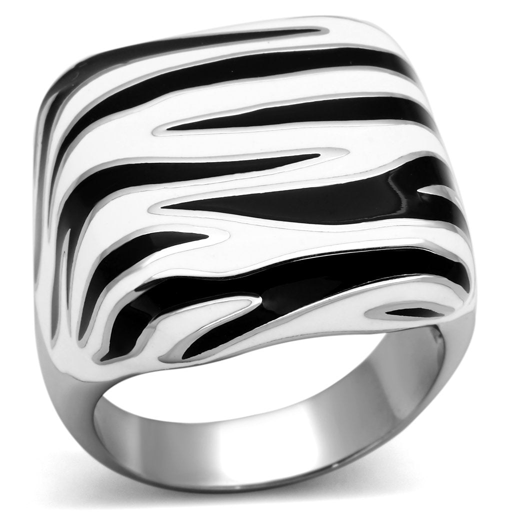 JCE848 High polished (no plating) Stainless Steel Ring with Epoxy  in Multi Color