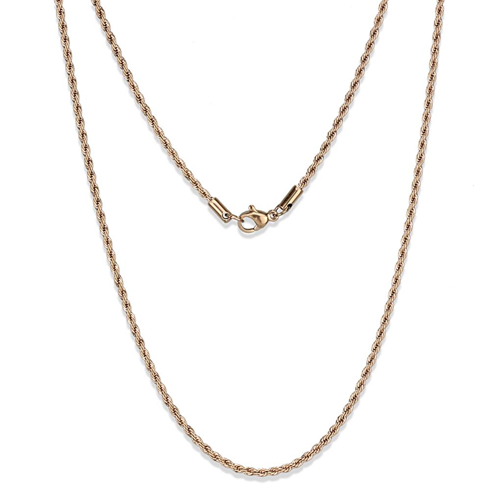 JCE2426R IP Rose Gold(Ion Plating) Stainless Steel Chain with No Stone